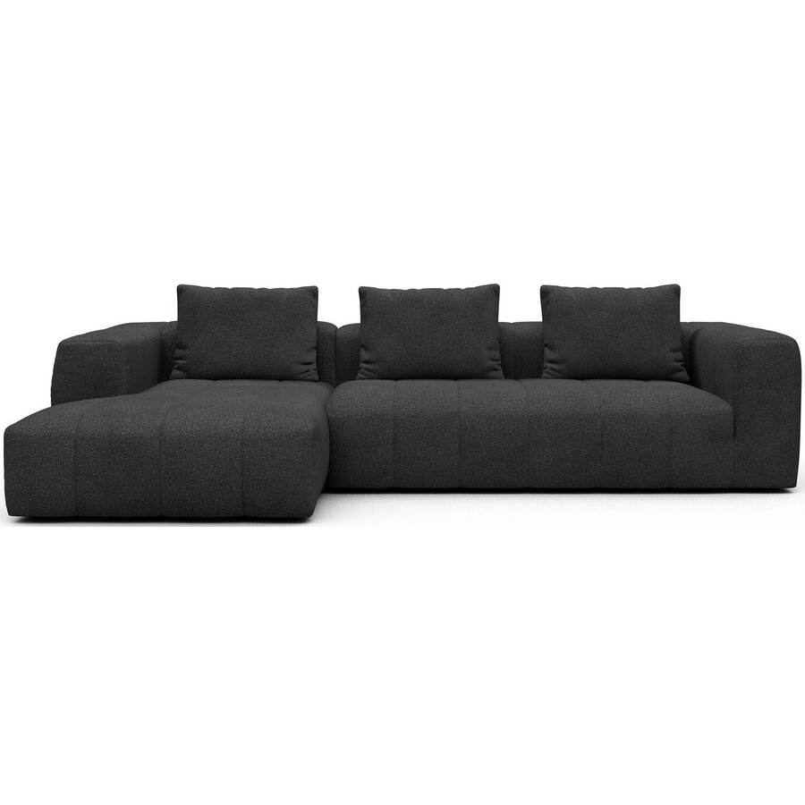 Kornum Chaise Lounge + 2,5-Zits Houtskool Zwart Bouclé Kornum Chaise Lounge + 2,5-Zits Houtskool Zwart Bouclé