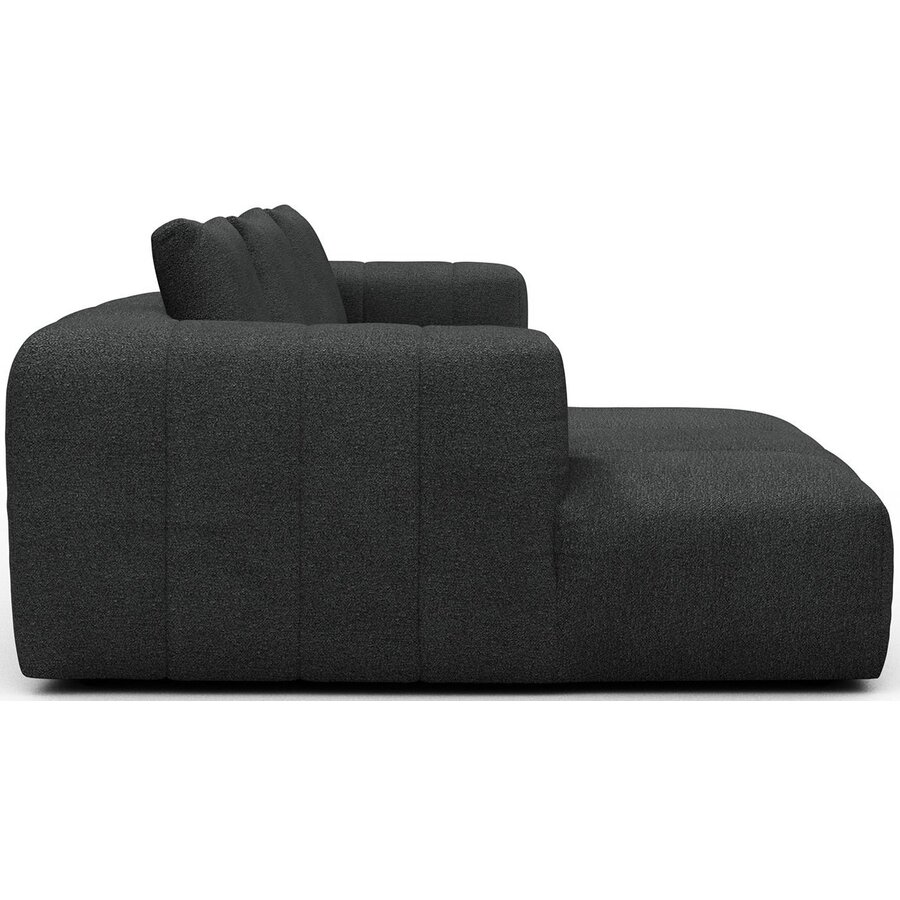 Kornum Chaise Lounge + 2,5-Zits Houtskool Zwart Bouclé Kornum Chaise Lounge + 2,5-Zits Houtskool Zwart Bouclé