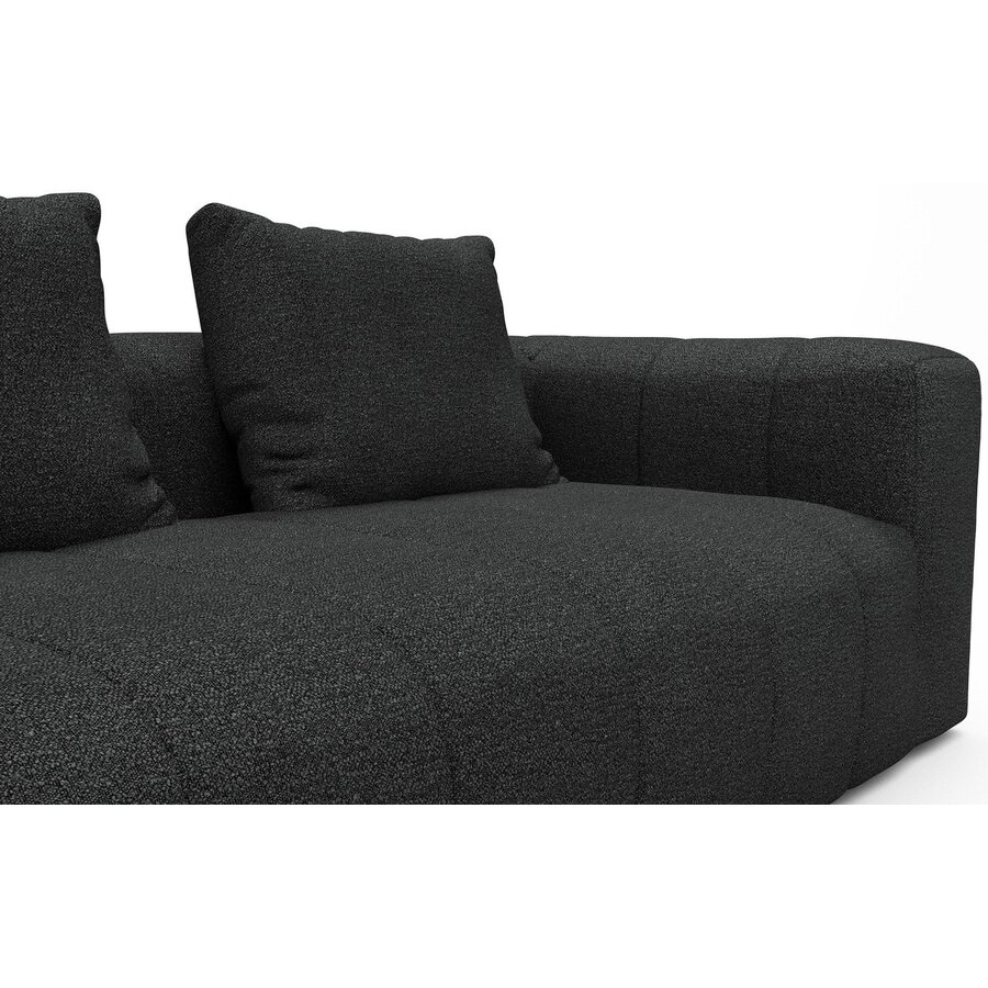 Kornum Chaise Lounge + 2,5-Zits Houtskool Zwart Bouclé Kornum Chaise Lounge + 2,5-Zits Houtskool Zwart Bouclé