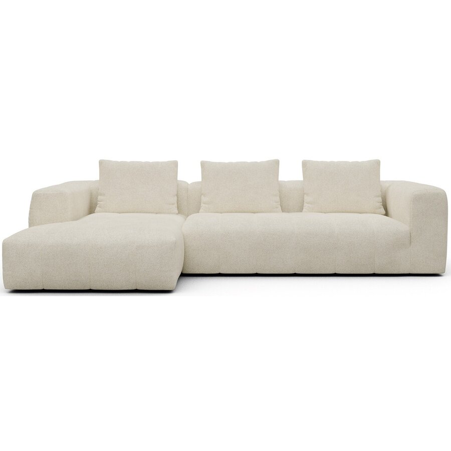 Kornum Chaise Lounge + 2,5-Zits Gebroken Wit Bouclé