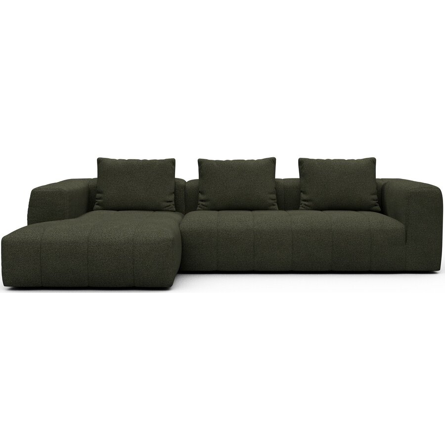 Kornum Chaise Lounge + 2,5-Zits Bosgroen Bouclé Kornum Chaise Lounge + 2,5-Zits Bosgroen Bouclé
