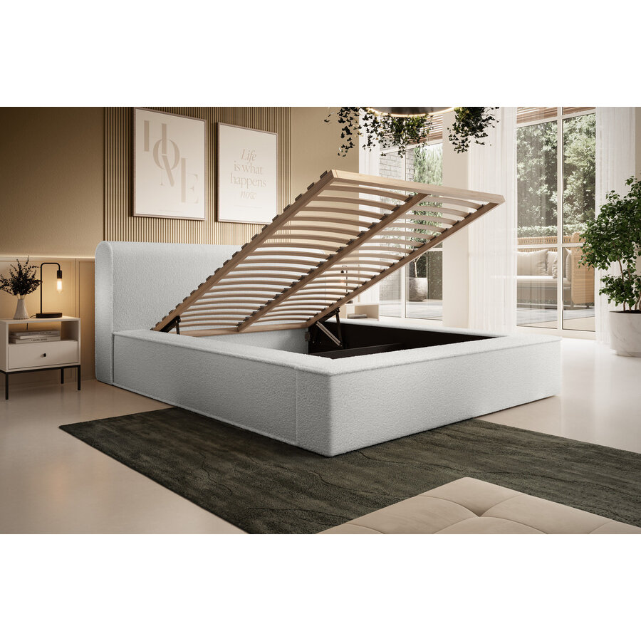 Fatima 160 x 200 cm Gestoffeerd Bed Ivory Fatima 160 x 200 cm Gestoffeerd Bed Ivory