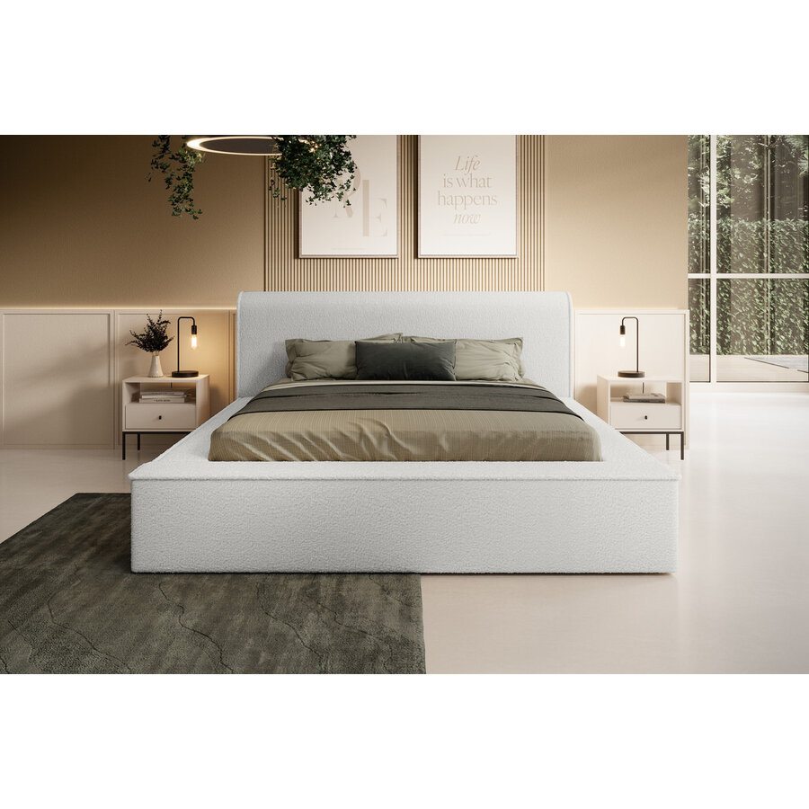 Fatima 160 x 200 cm Gestoffeerd Bed Ivory Fatima 160 x 200 cm Gestoffeerd Bed Ivory