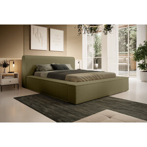 Trae Mobler Fatima 180 x 200 cm Gestoffeerd Bed Olijfgroen