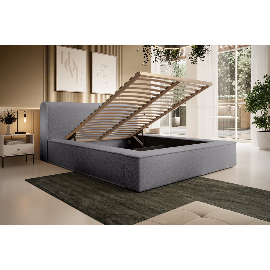 Fatima 140 x 200 cm Gestoffeerd Bed Tingrijs Fatima 140 x 200 cm Gestoffeerd Bed Tingrijs