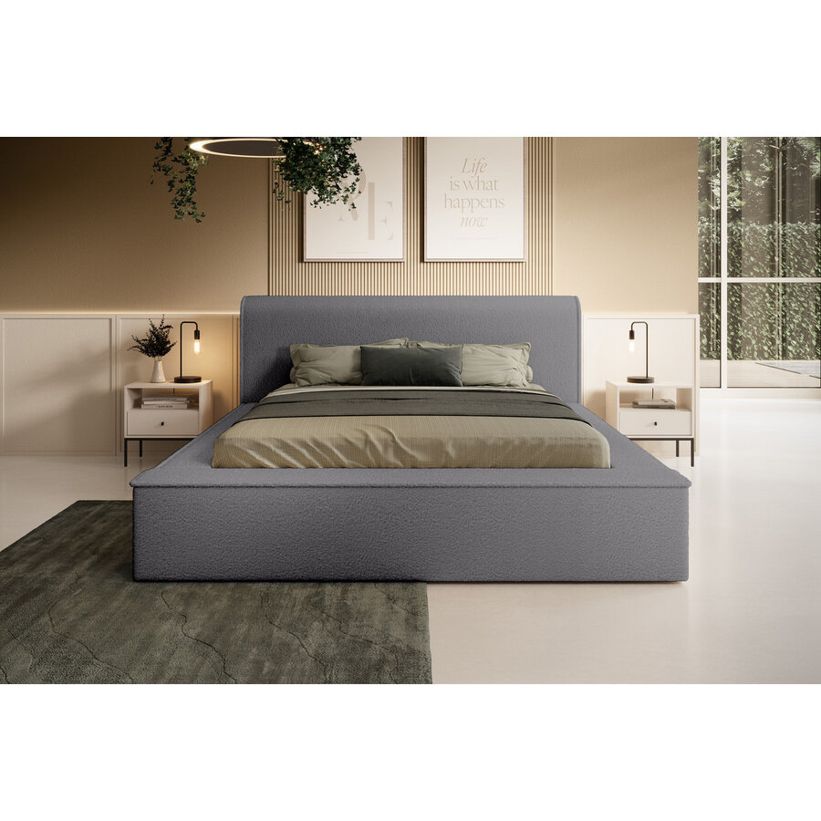 Fatima 140 x 200 cm Gestoffeerd Bed Tingrijs Fatima 140 x 200 cm Gestoffeerd Bed Tingrijs