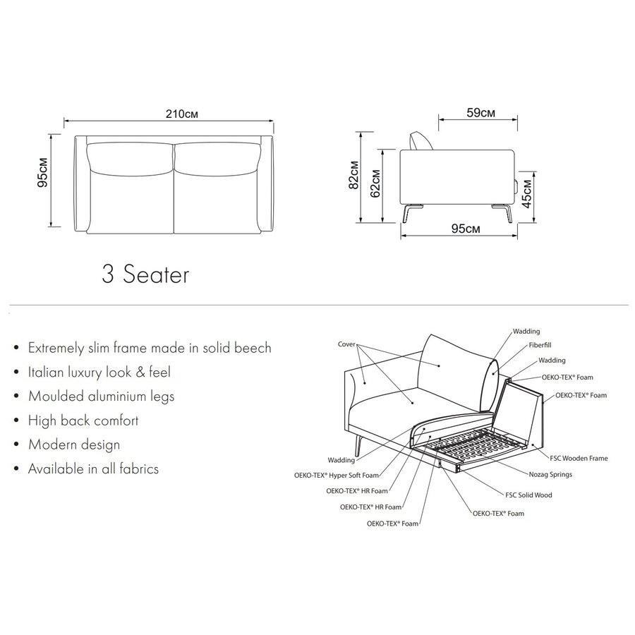 Dalsen 3-zits Bank Oker Bouclé Dalsen 3-zits Bank Oker Bouclé