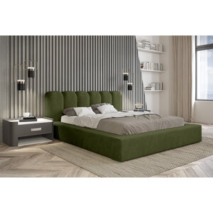 Trae Mobler Dallas 140 x 200 cm Gestoffeerd Bed Bosgroen