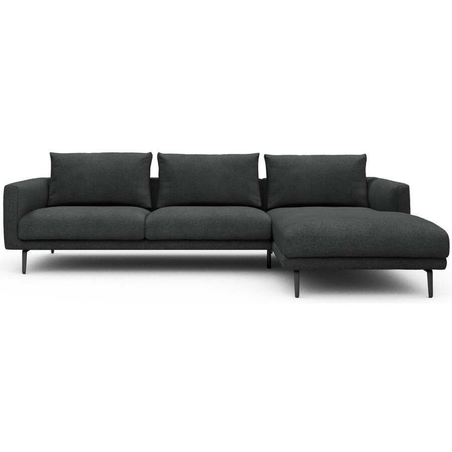 Dalsen 2,5-Zits + Chaise Lounge Houtskool Zwart Bouclé Dalsen 2,5-Zits + Chaise Lounge Houtskool Zwart Bouclé