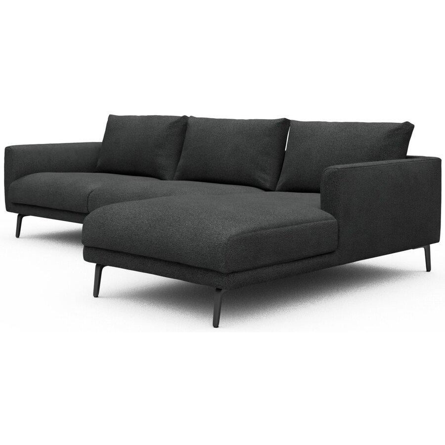 Dalsen 2,5-Zits + Chaise Lounge Houtskool Zwart Bouclé Dalsen 2,5-Zits + Chaise Lounge Houtskool Zwart Bouclé
