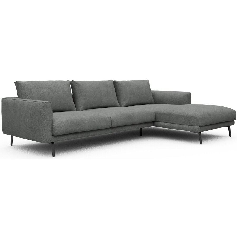 Dalsen 2,5-Zits + Chaise Lounge Grijs  Bouclé