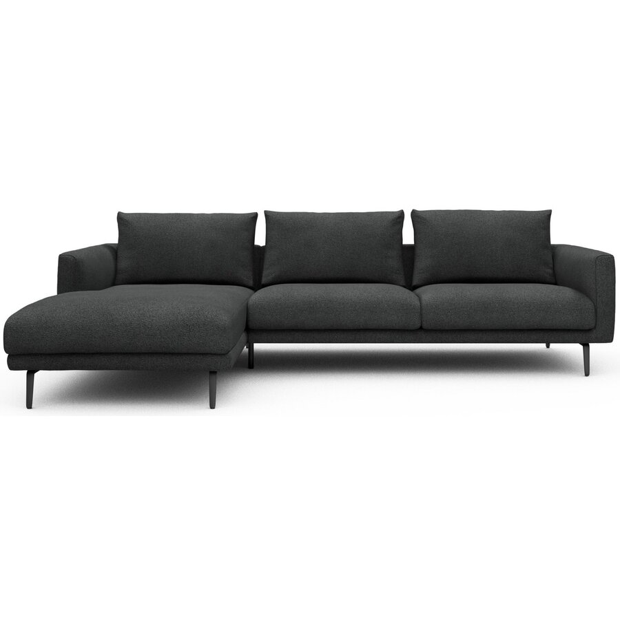 Dalsen Chaise Lounge + 2,5-Zits Houtskool Zwart Bouclé Dalsen Chaise Lounge + 2,5-Zits Houtskool Zwart Bouclé
