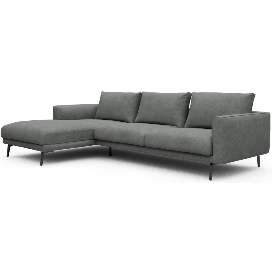 Dalsen Chaise Lounge + 2,5-Zits Grijs Bouclé