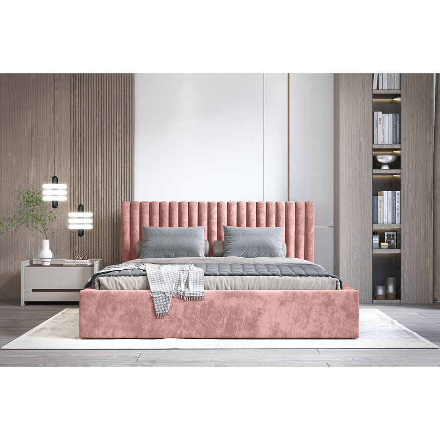 Vegas 180 x 200 cm Gestoffeerd Bed Stoffig Roze Vegas 180 x 200 cm Gestoffeerd Bed Stoffig Roze