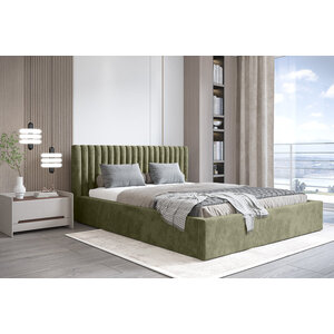 Trae Mobler Vegas 160 x 200 cm Gestoffeerd Bed Olijfgroen