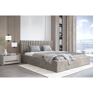 Trae Mobler Vegas 140 x 200 cm Gestoffeerd Bed Grijs