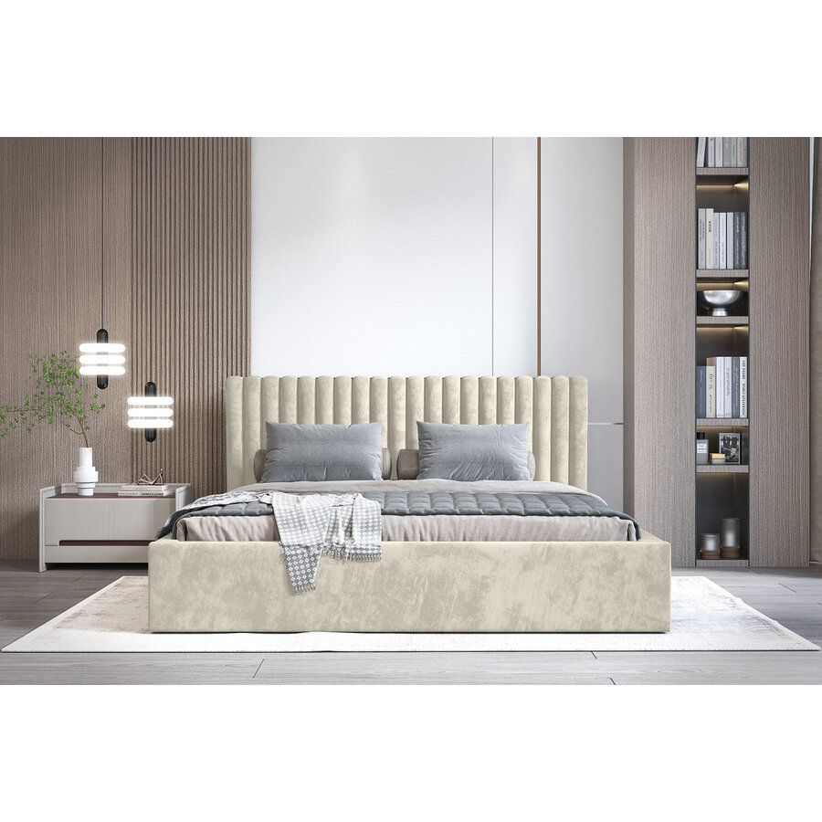 Vegas 180 x 200 cm Gestoffeerd Bed Creme Vegas 180 x 200 cm Gestoffeerd Bed Creme