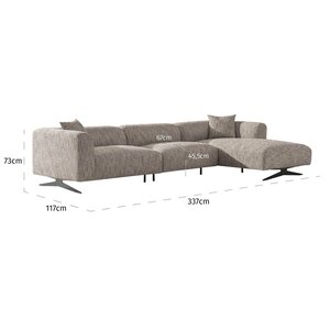 Richmond Interiors Hoxton Trendy Nature 3-zits Hoekbank Rechts