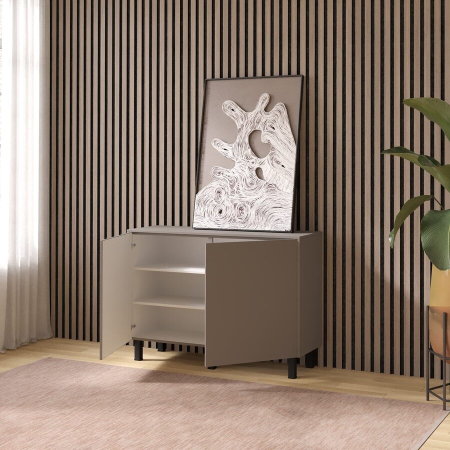 Turin Ayaya 123 cm Dressoir Taupe Turin Ayaya 123 cm Dressoir Taupe