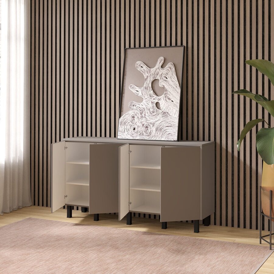 Turin Ayaya 163 cm Dressoir Taupe Turin Ayaya 163 cm Dressoir Taupe