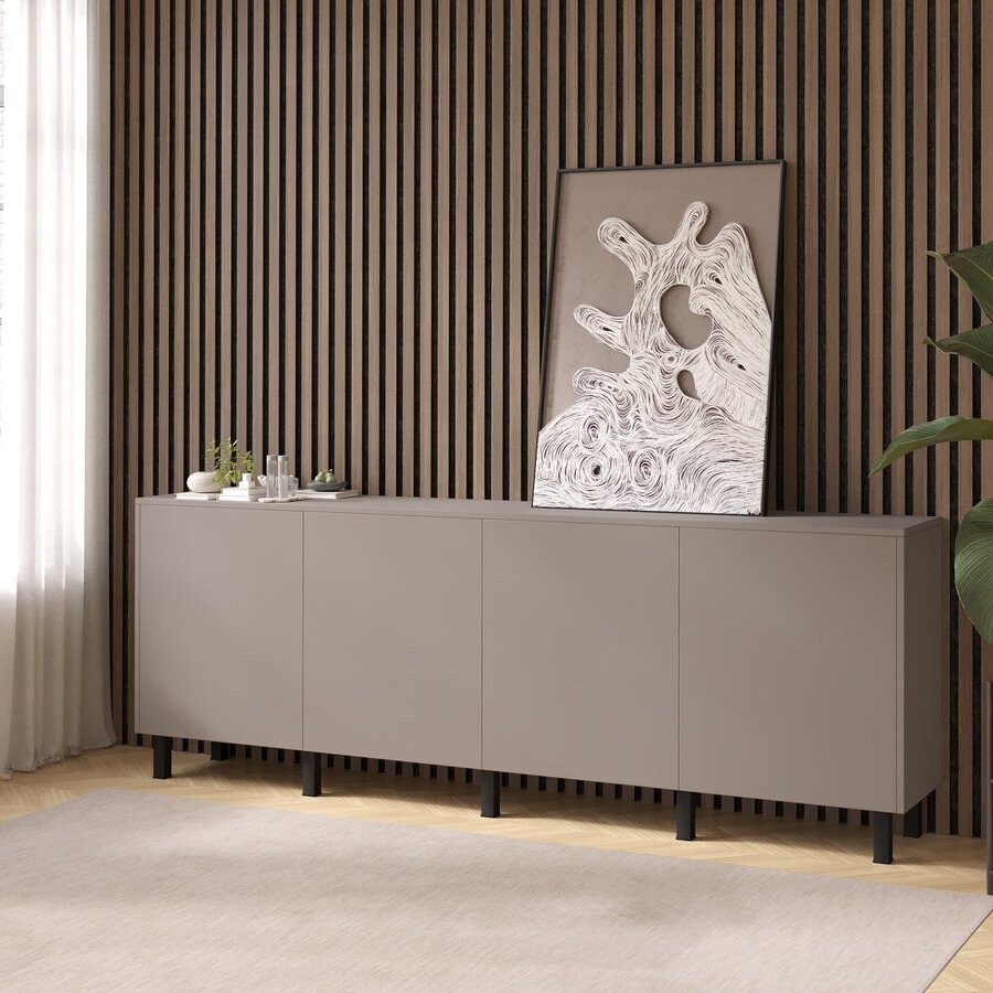 Turin Ayaya 243 cm Dressoir Taupe Turin Ayaya 243 cm Dressoir Taupe