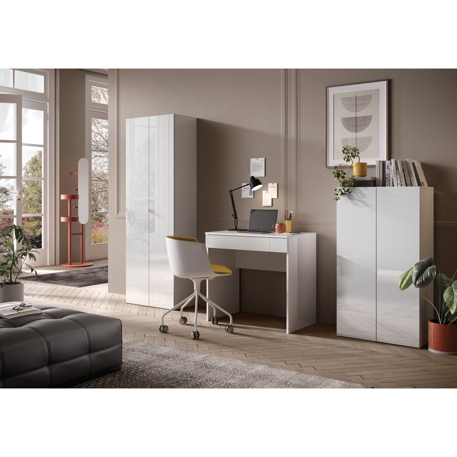 Smile Hoogglans Wit Bureautafel 78 cm Smile Hoogglans Wit Bureautafel 78 cm