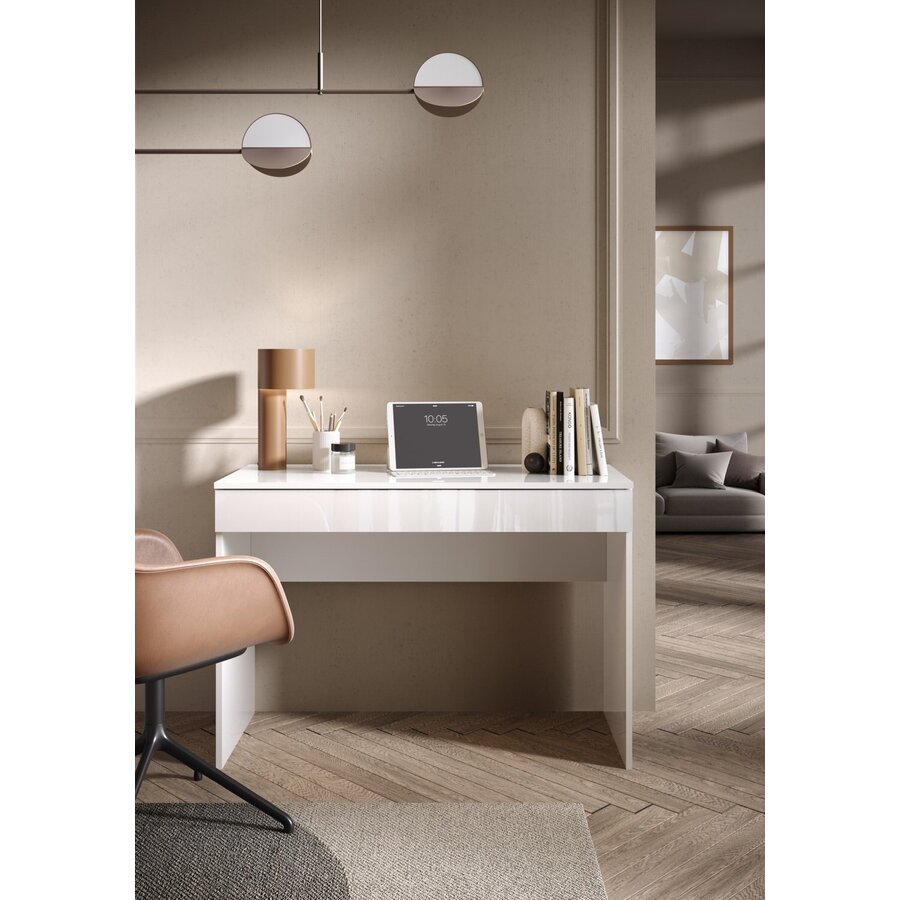 Smile Hoogglans Wit Bureautafel 110 cm Smile Hoogglans Wit Bureautafel 110 cm