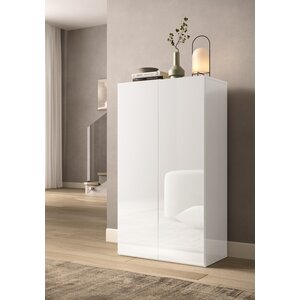Benvenuto Design Smile Hoogglans Wit Schoenenkast 2-Deuren Laag