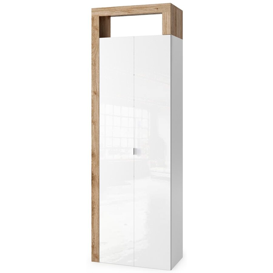 Hamburg HG Wit / Eiken Badkamerkast 2-Deuren Hamburg HG Wit / Eiken Badkamerkast 2-Deuren