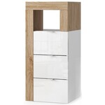 Benvenuto Design Hamburg HG Wit / Eiken Badkamerkast 3-Lades Mini Benvenuto Design Hamburg HG Wit / Eiken Badkamerkast 3-Lades Mini