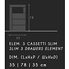 Hamburg HG Wit / Eiken Badkamerkast 3-Lades Mini