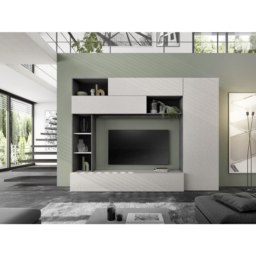 Pratiko 2.0 Ghisa / Pietra TV Meubel Houten Deur Pratiko 2.0 Ghisa / Pietra TV Meubel Houten Deur