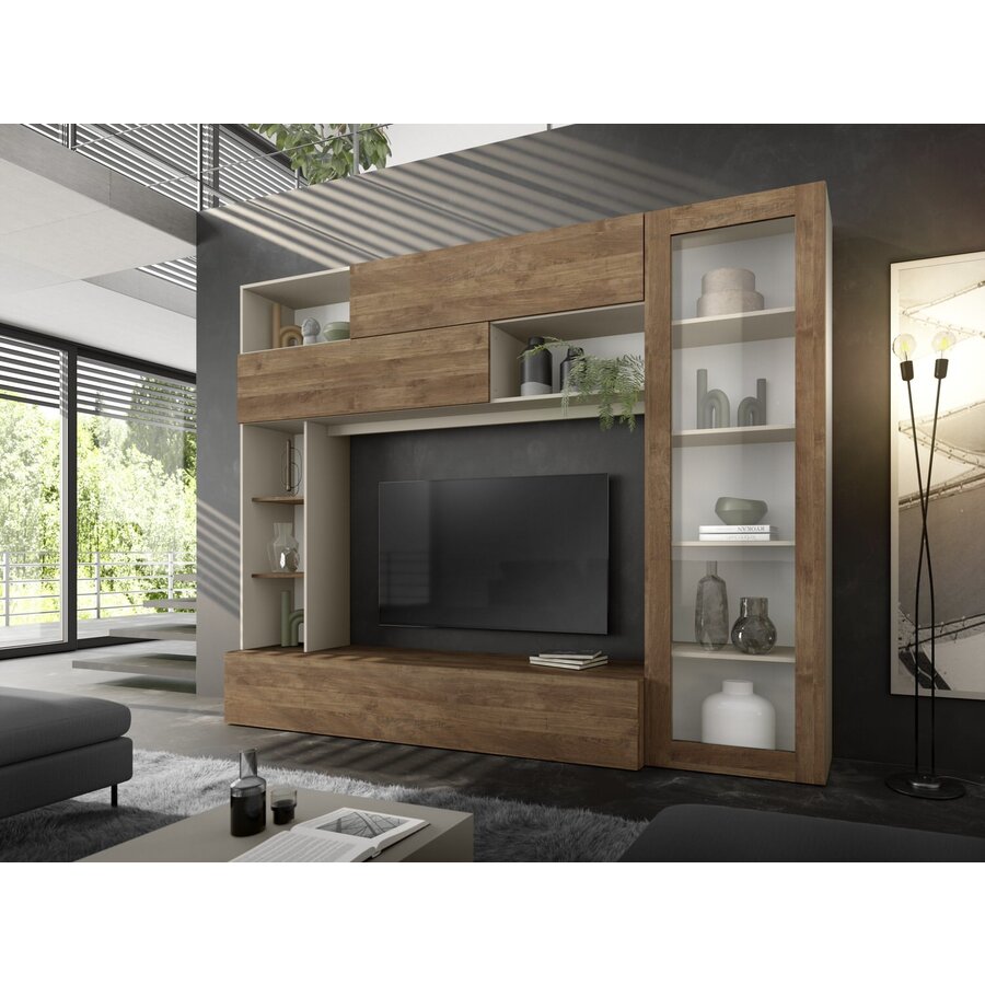 Pratiko 2.0 Cashmere / Mercure TV Meubel Glazen Deur Pratiko 2.0 Cashmere / Mercure TV Meubel Glazen Deur