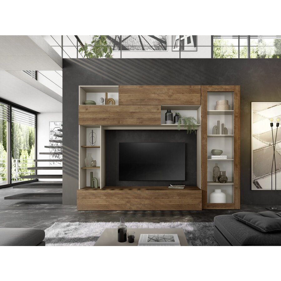 Pratiko 2.0 Cashmere / Mercure TV Meubel Glazen Deur Pratiko 2.0 Cashmere / Mercure TV Meubel Glazen Deur