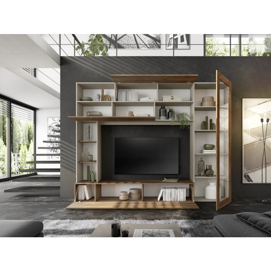 Pratiko 2.0 Cashmere / Mercure TV Meubel Glazen Deur Pratiko 2.0 Cashmere / Mercure TV Meubel Glazen Deur