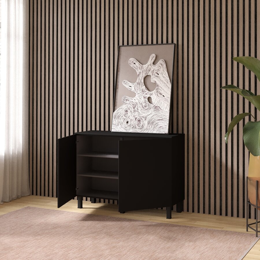 Turin Ayaya 120 cm Dressoir Zwart Turin Ayaya 120 cm Dressoir Zwart