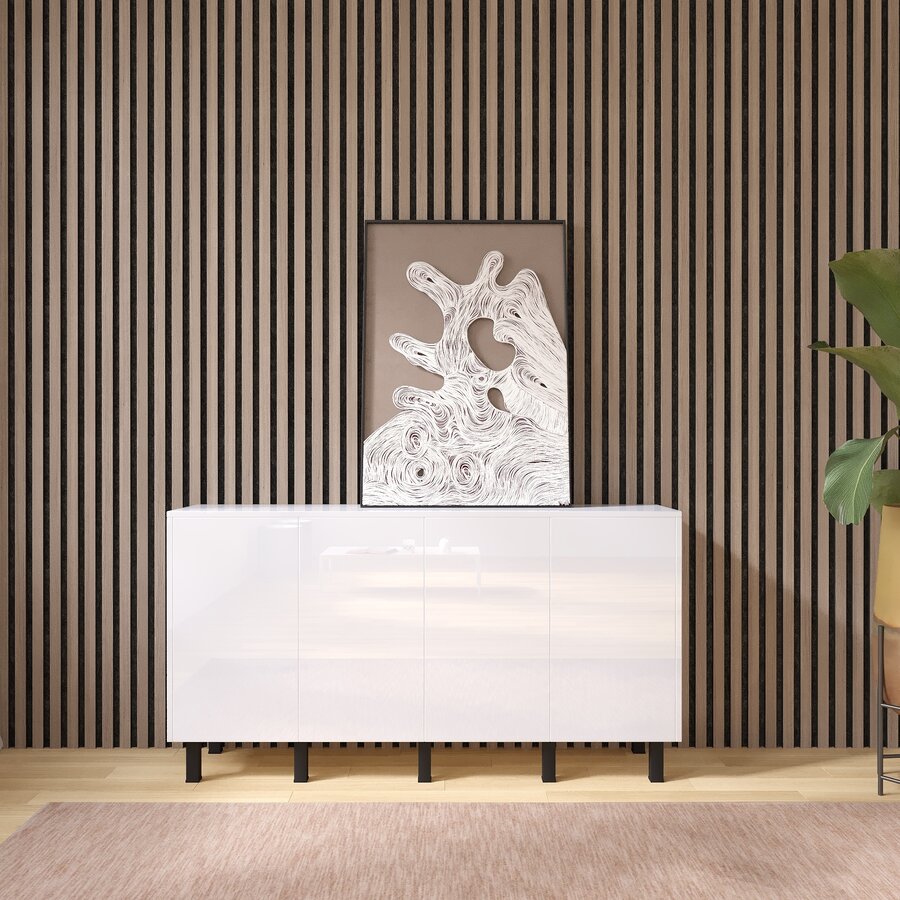 Eco Ayaya 160 cm Dressoir Hoogglans Alpine Wit Eco Ayaya 160 cm Dressoir Hoogglans Alpine Wit