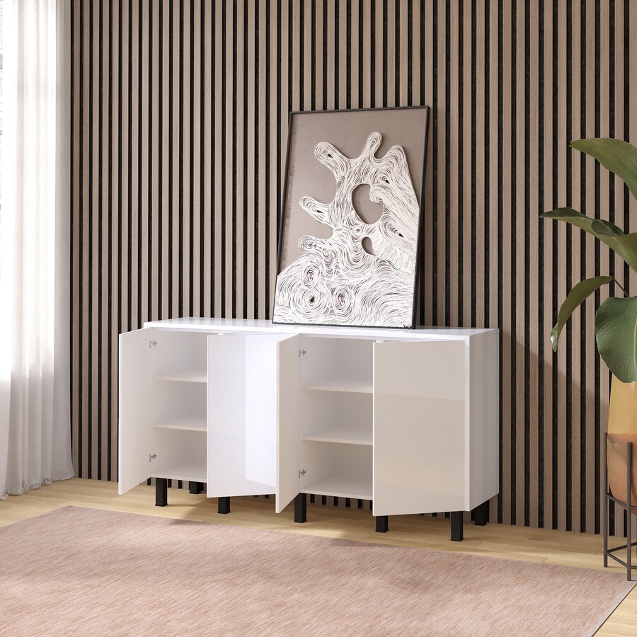 Eco Ayaya 160 cm Dressoir Hoogglans Alpine Wit Eco Ayaya 160 cm Dressoir Hoogglans Alpine Wit