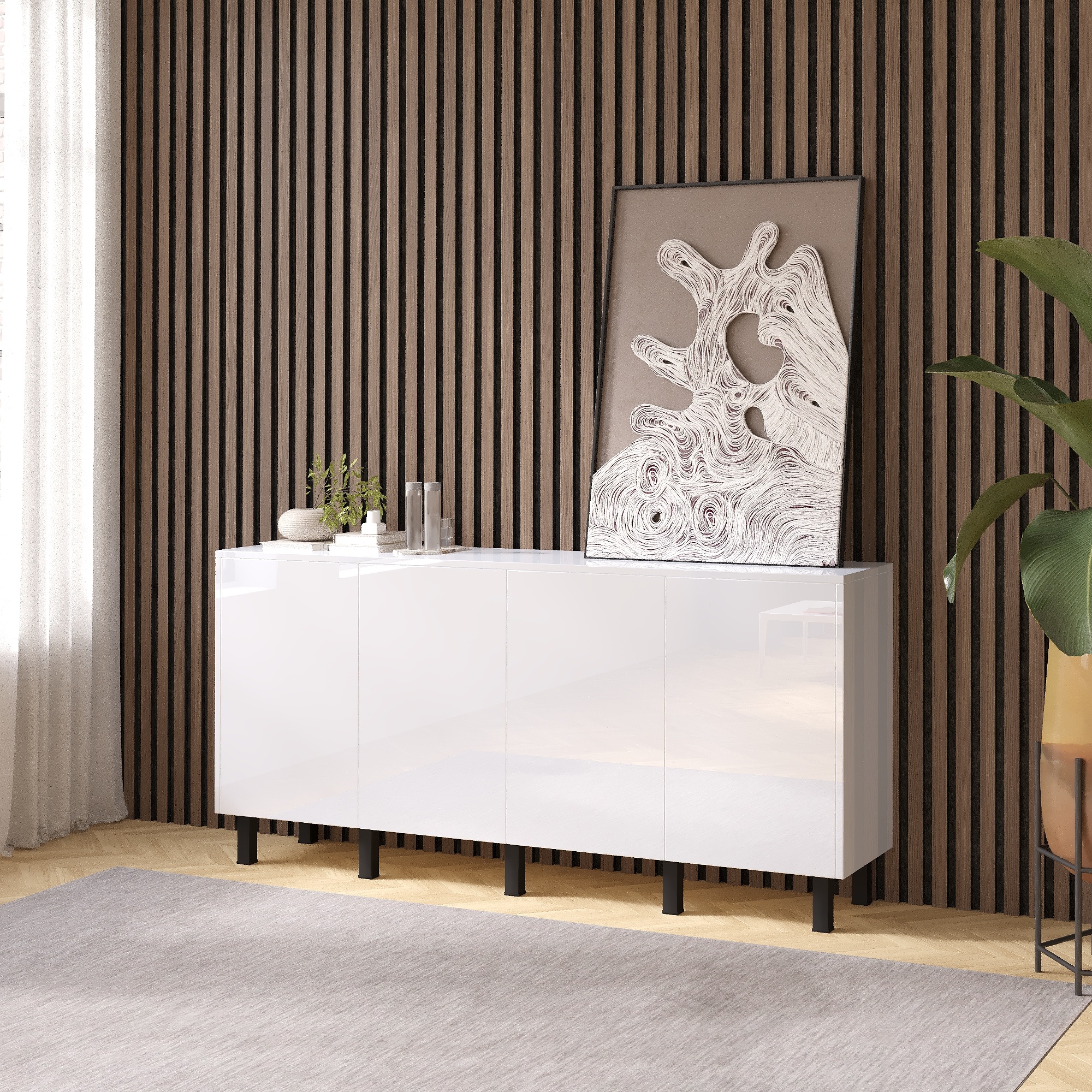 Artego Design Eco Ayaya 180 cm Dressoir Hoogglans Alpine Wit