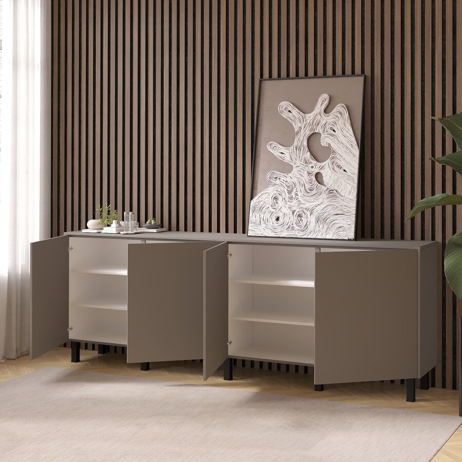 Turin Ayaya 243 cm Dressoir Taupe Turin Ayaya 243 cm Dressoir Taupe