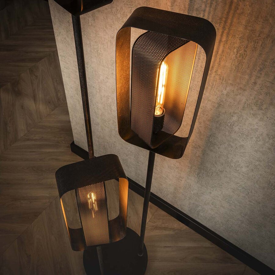 Mesh Rotate Vloerlamp 3L Artic Zwart