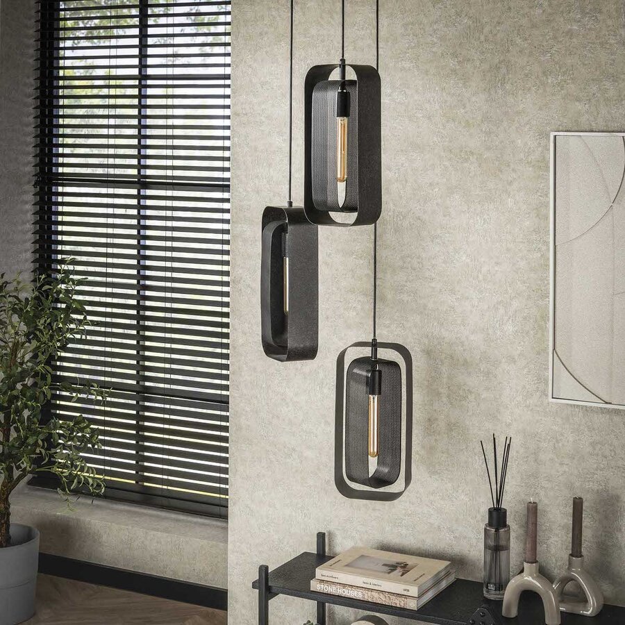 Mesh Rotate Hanglamp 3L Artic Zwart