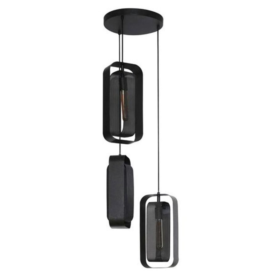 Mesh Rotate Hanglamp 3L Artic Zwart