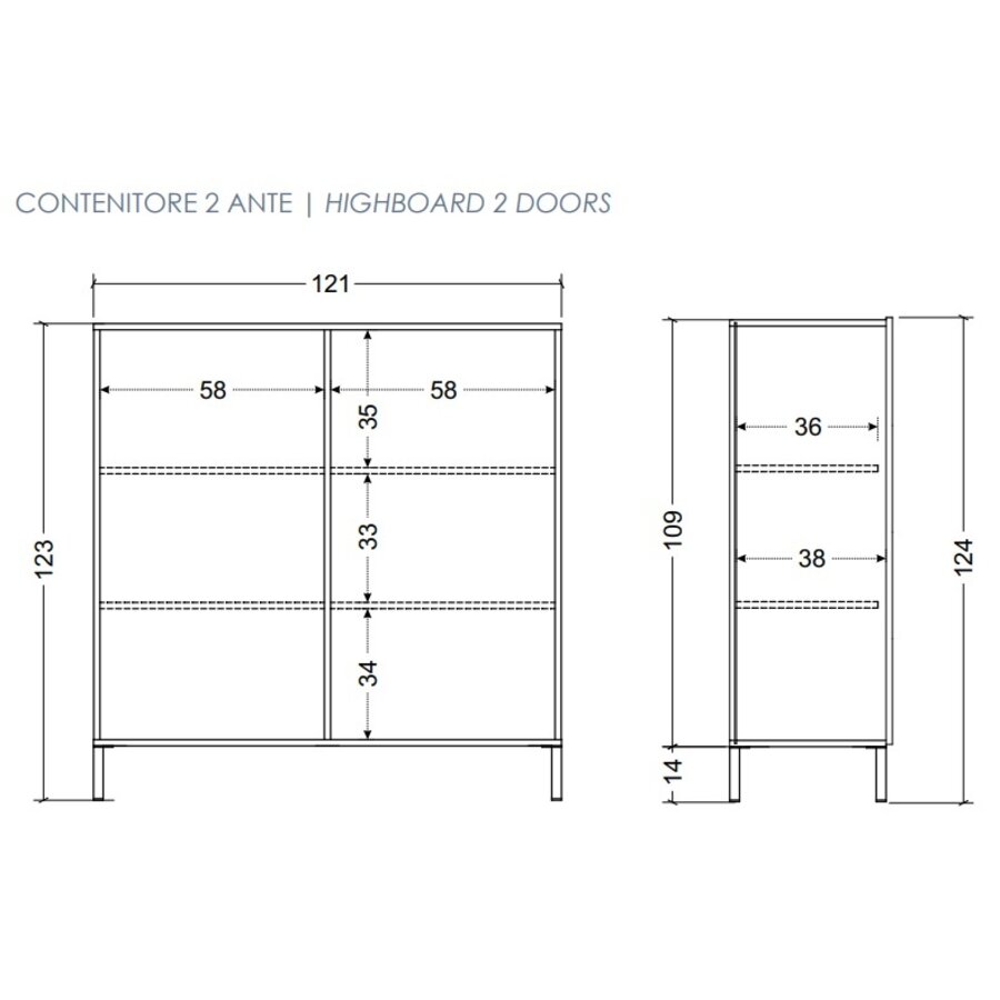 Snake Antraciet Opbergkast 2-Deuren Snake Antraciet Opbergkast 2-Deuren