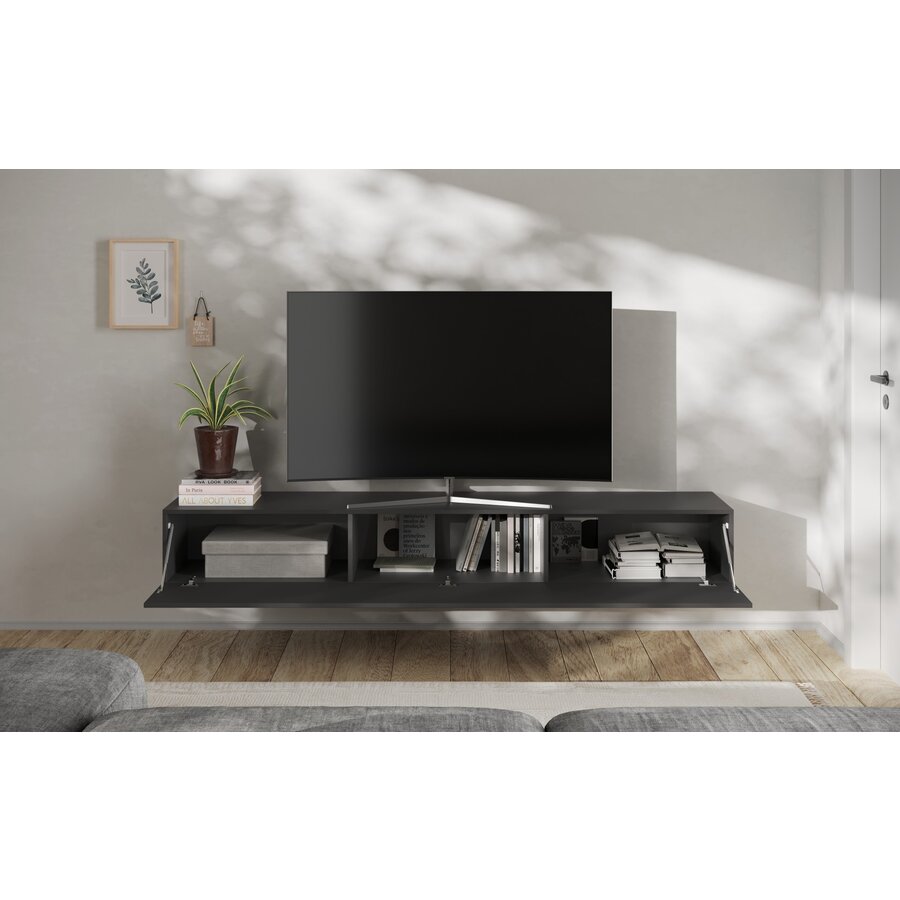 Snake Antraciet TV Wandmeubel 210 cm Snake Antraciet TV Wandmeubel 210 cm