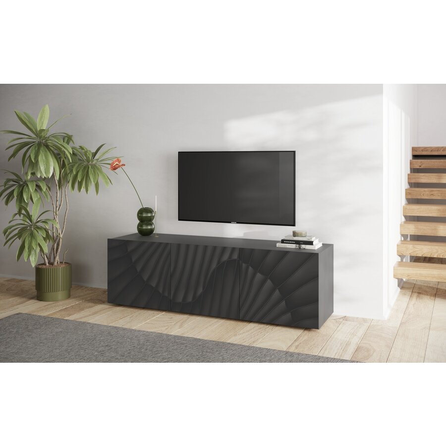 Snake Antraciet TV Meubel 3-Deuren