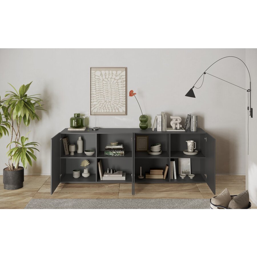 Snake Antraciet Dressoir 4-Deuren