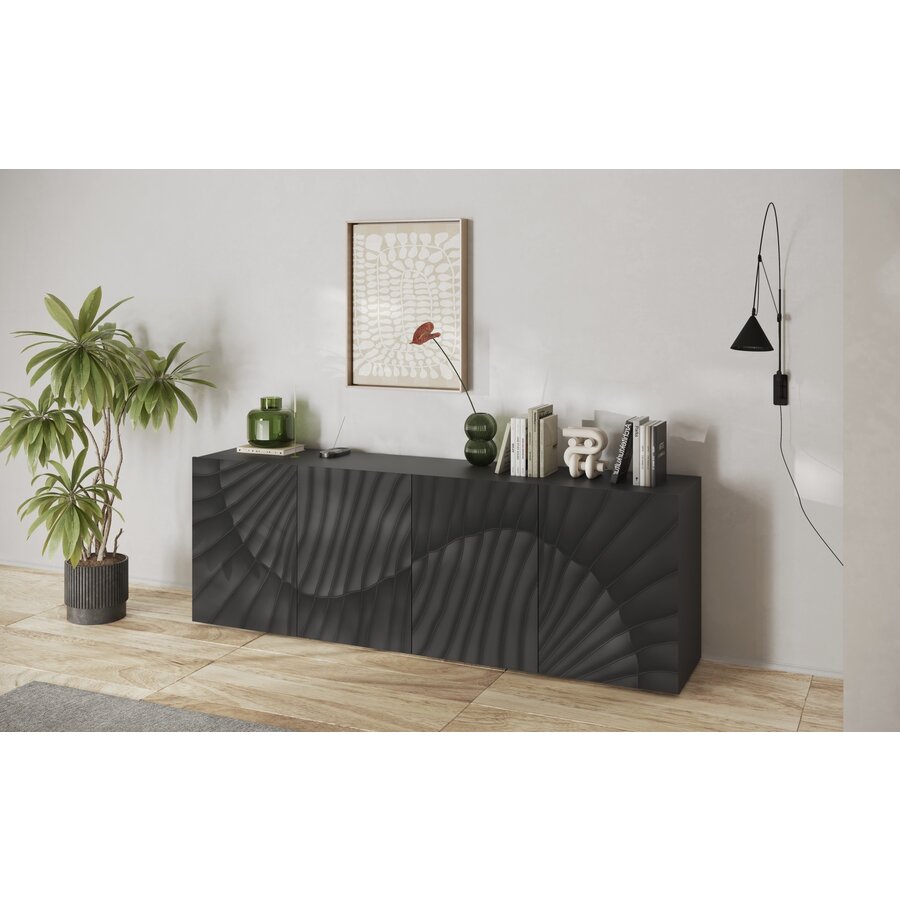 Snake Antraciet Dressoir 4-Deuren