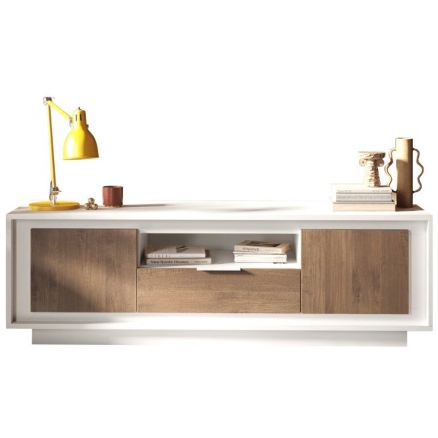 Sky 2.0 Wit / Mercure Eiken TV Meubel 2-Deuren 1-Lade Sky 2.0 Wit / Mercure Eiken TV Meubel 2-Deuren 1-Lade