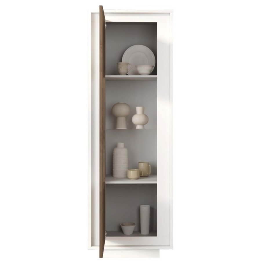 Sky 2.0 Wit / Mercure Eiken Vitrinekast met 1-Deur Sky 2.0 Wit / Mercure Eiken Vitrinekast met 1-Deur